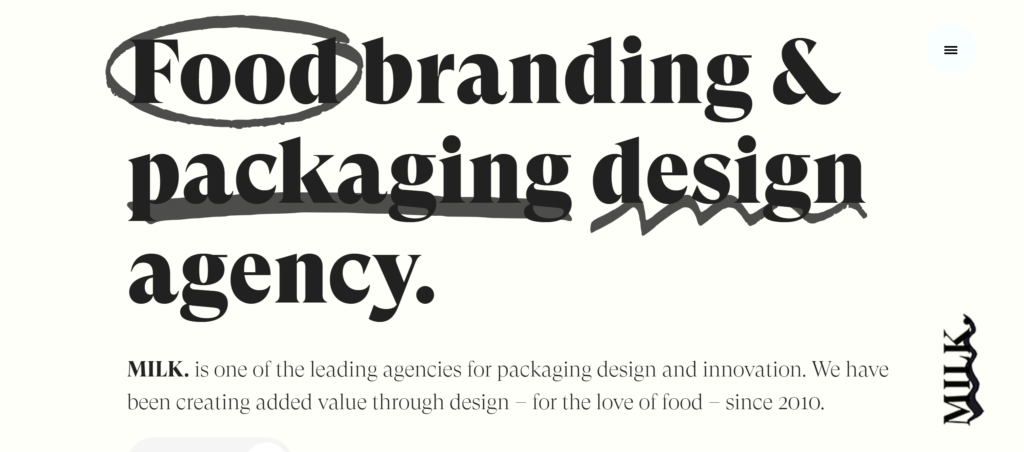 Milk Food Packaging Design website